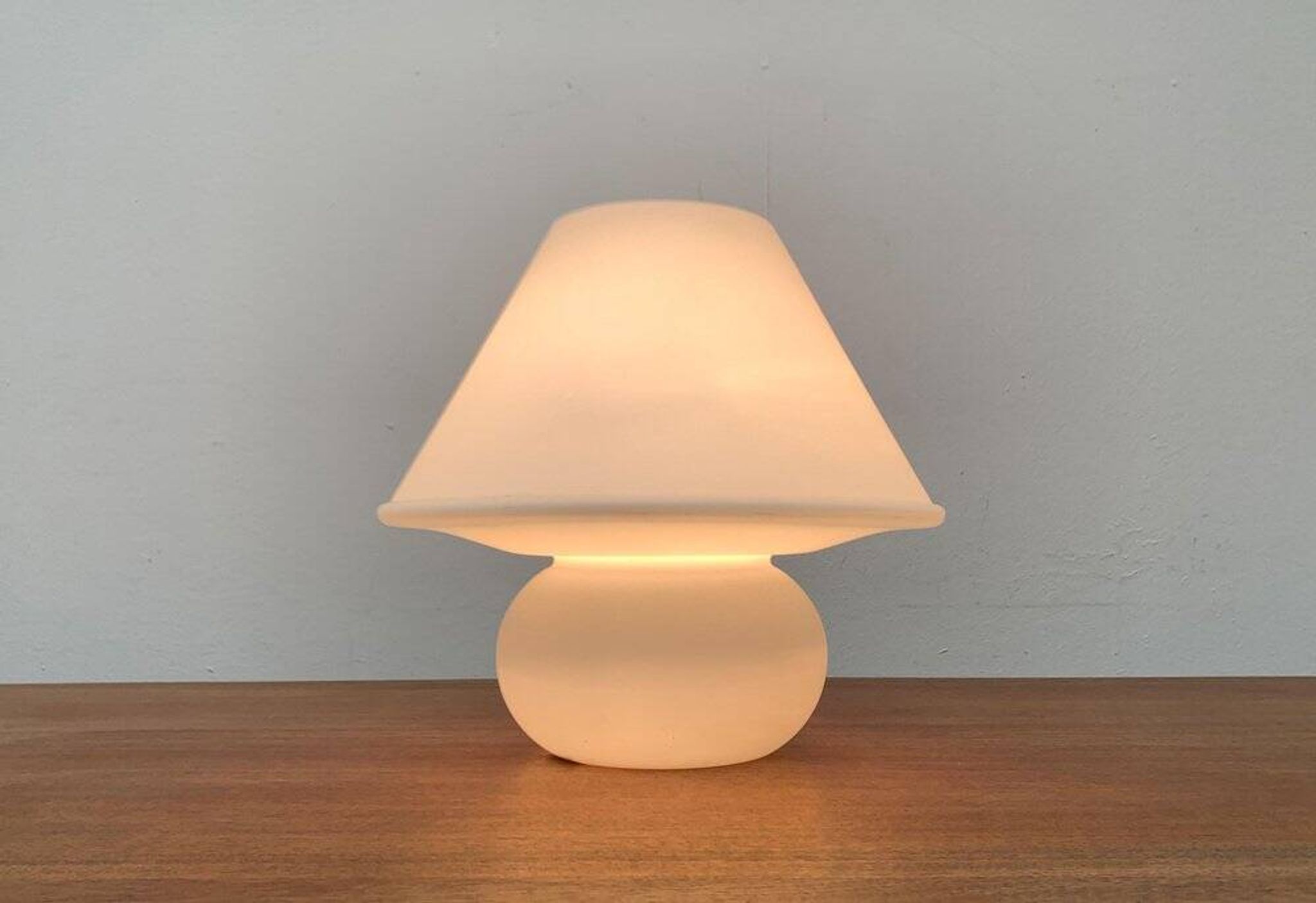 1970s vintage space-style German glass table lamp by Limburg.