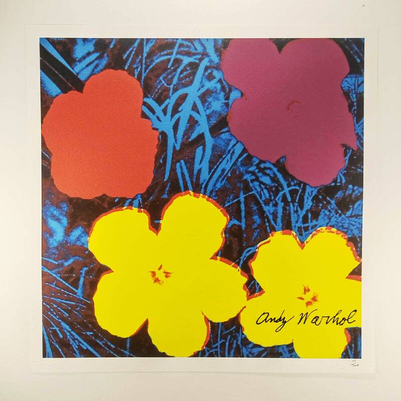 Lithographie en édition limitée Andy Warhol "Flowers" des années 1980 par CMOA.