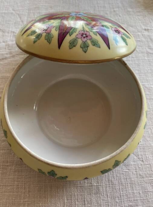 Bonbonnière Art Déco 1920- 1930 Porcelaine de Limoges peinte à la main