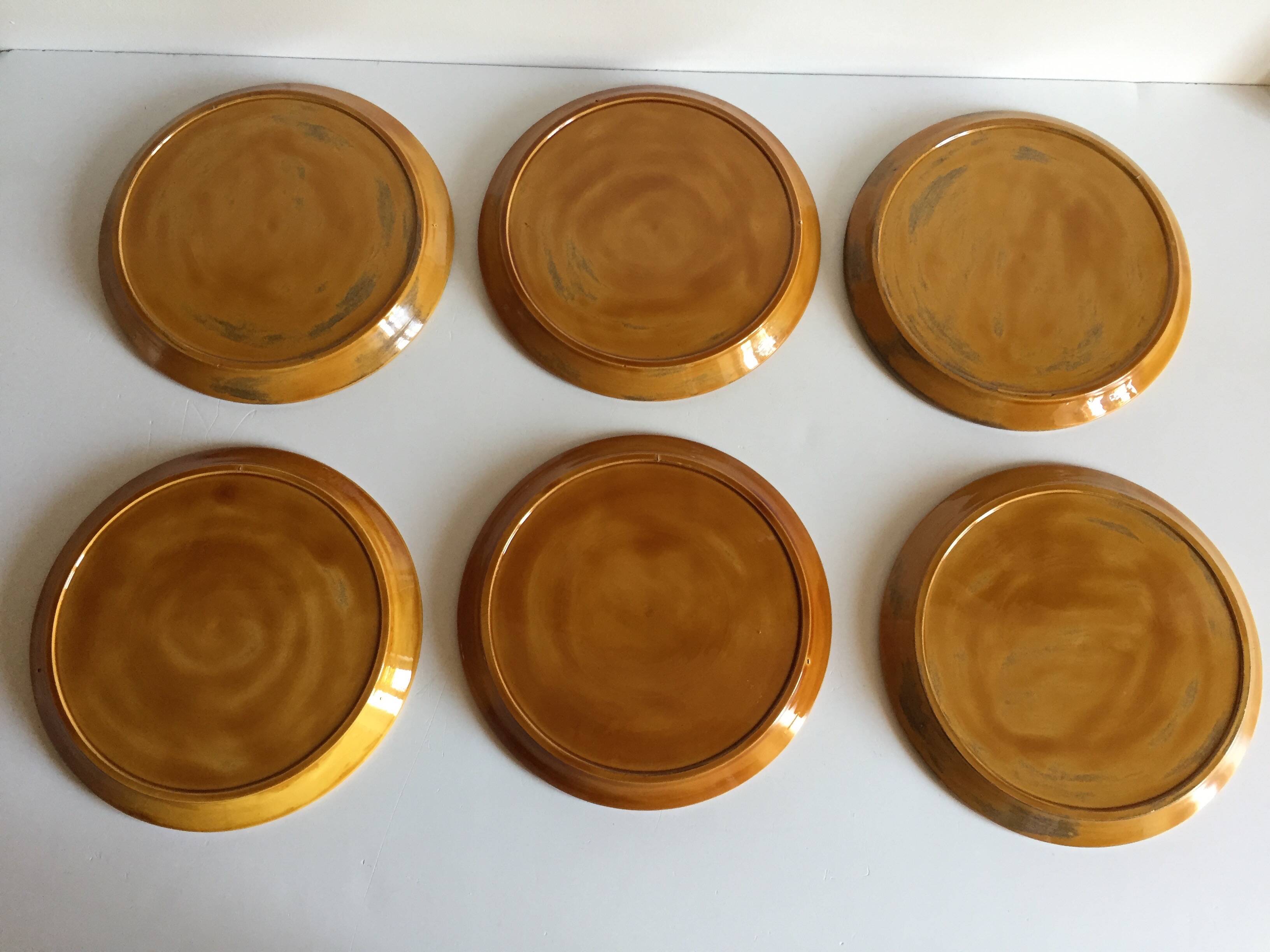 6 vintage compartmented plates