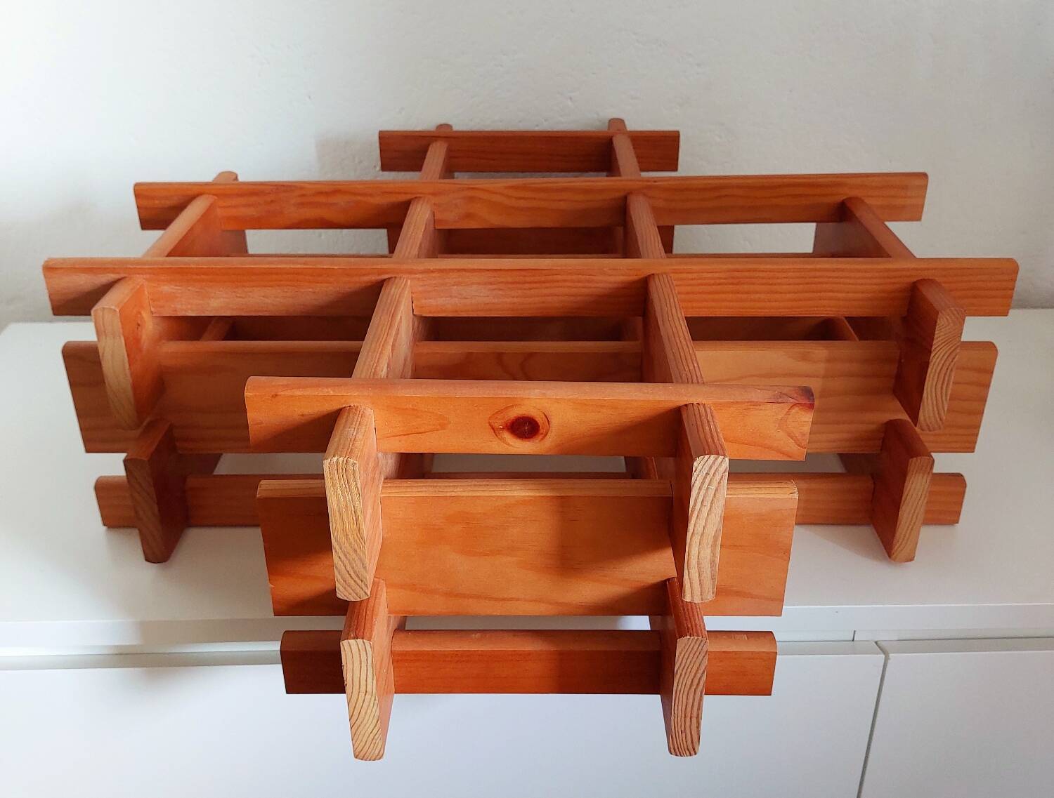 Vintage wooden cruciform shelf