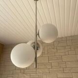 Opaline spaceage pendant light 1970 chrome