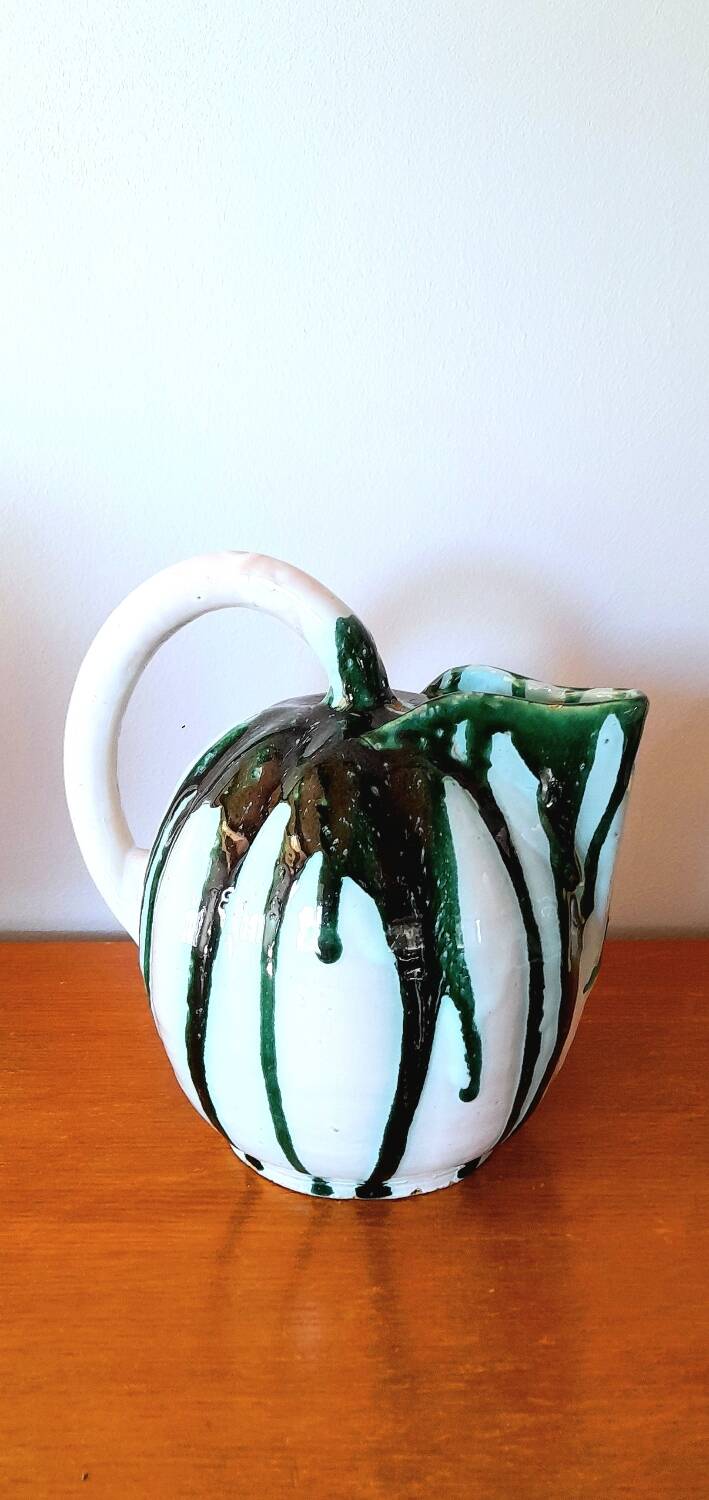 Glazed ceramic melon pitcher