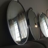 Silver brass triptych mirror