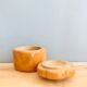 Vintage box in varnished wooden flower lid