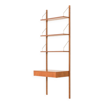 Danish mid-century teak shelving unit with a desk, 1970s