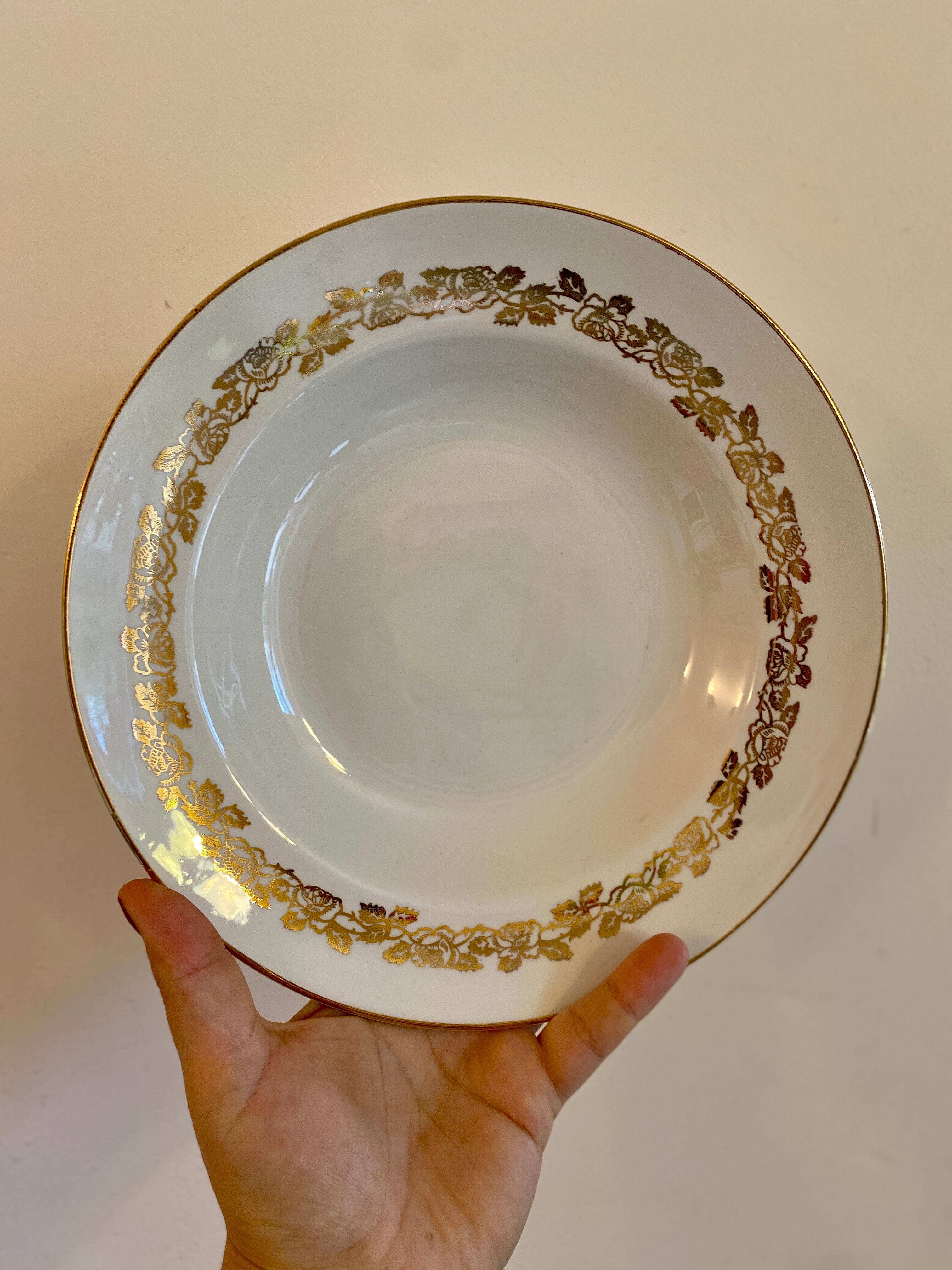 Set of 6 vintage hollow plates Moulin des Loups