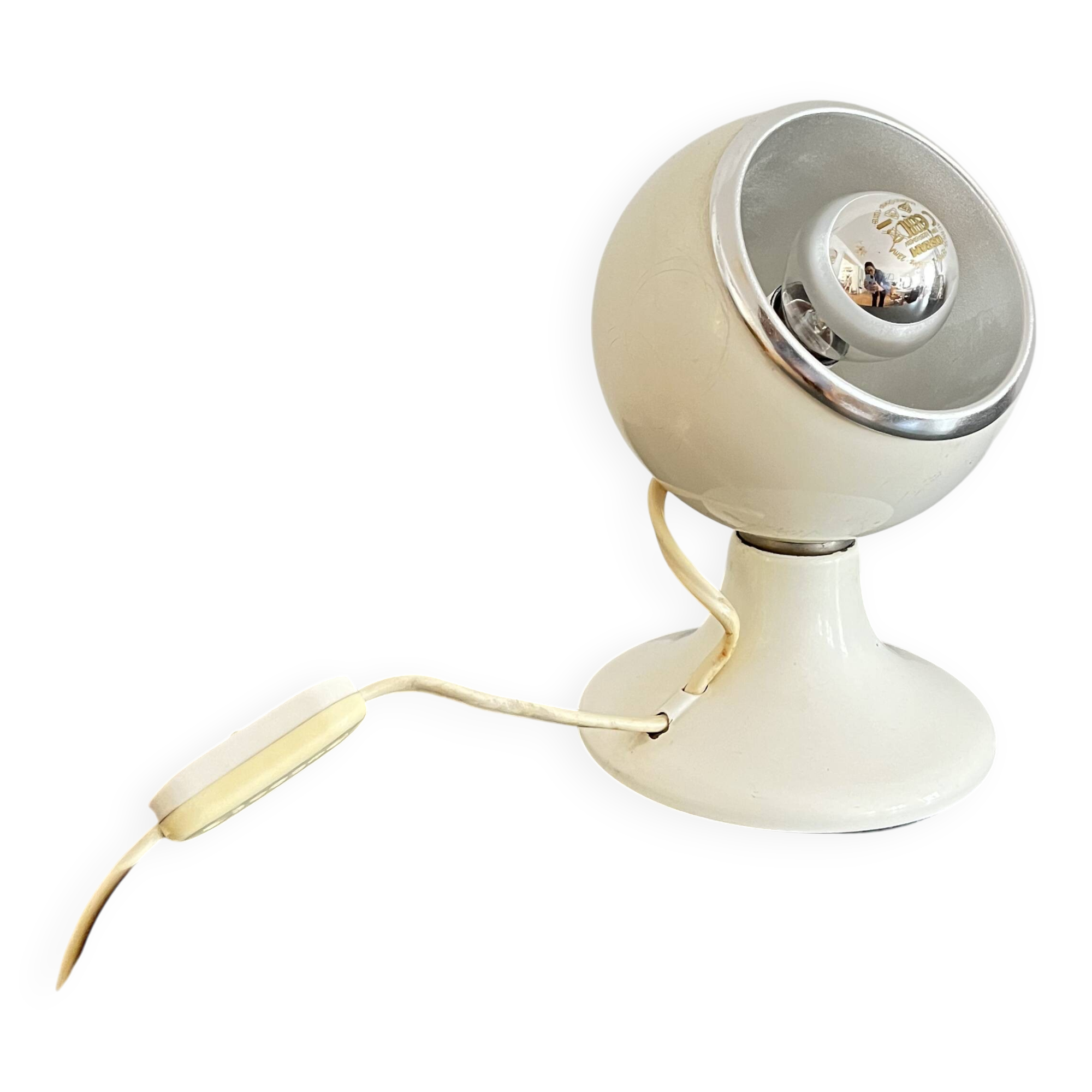 Rare LUCI Mod. C414 Magnetic Eyeball Table Lamp, Space Age Italy 1970s