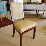Set of 4 very elegant antique chairs in mahogany and imitation leather