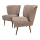 ensemble de 2 chaises de cocktail marron des années 1960