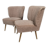 ensemble de 2 chaises de cocktail marron des années 1960