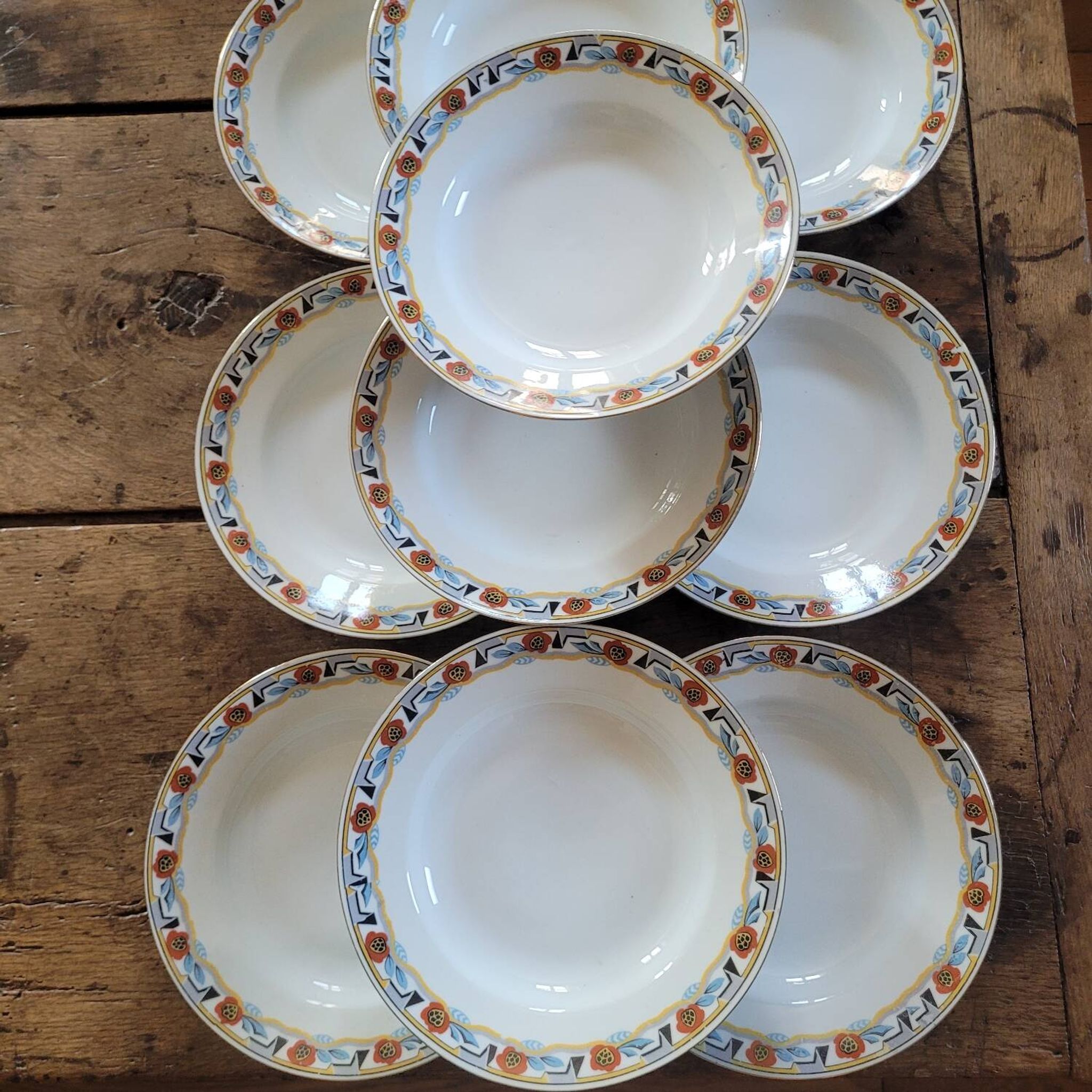 10 Art Deco deep plates MLV France