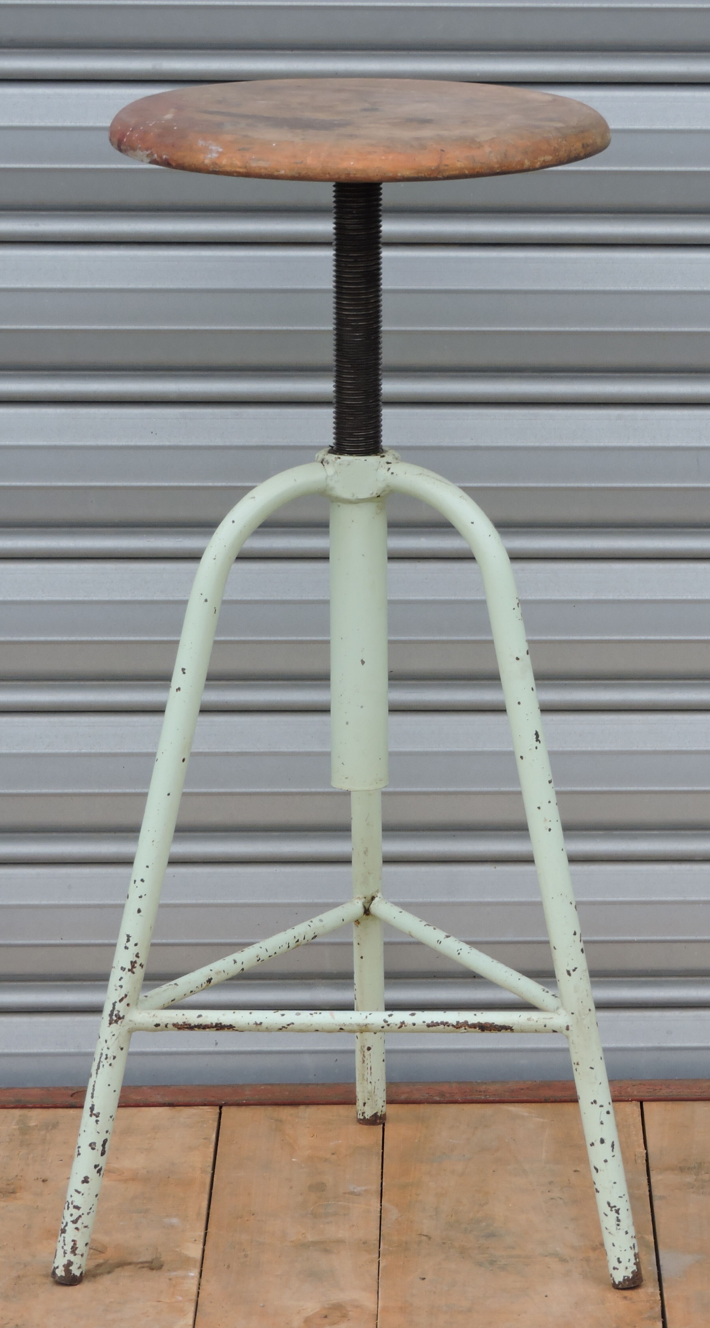 Industrial tripod stool establishments Sautereau Paris adjustable in height