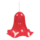 Lampe suspendue vintage rouge en plastique ABC. Danemark, années 1980.