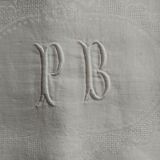 3 small antique tablecloths with embroidered initials PB