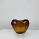 Vintage Holmegaard style blown glass heart vase