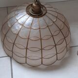 Mother-of-pearl and brass chandelier