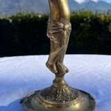 Pair of bronze cherub candlesticks 19th