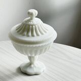 Footed cup, candy box with white opaline lid