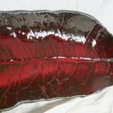 Vintage 1980s ceramic dish in the shape of a banana leaf