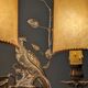 Pair of wall sconces with parrots and leaves