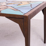 Ceramic mosaic tile coffee table with bird motif, 1970s