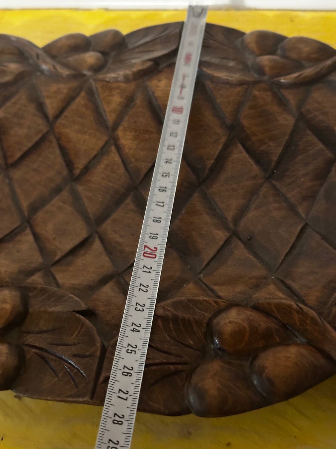 Basket or Pocket Emptying from the 1950s in Carved Wood signed A. Bouchez