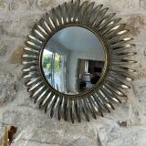 Deknudt convex sun mirror in metal, 70s
