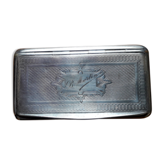 Napoleon III snuffbox in chiseled silver and monogrammed