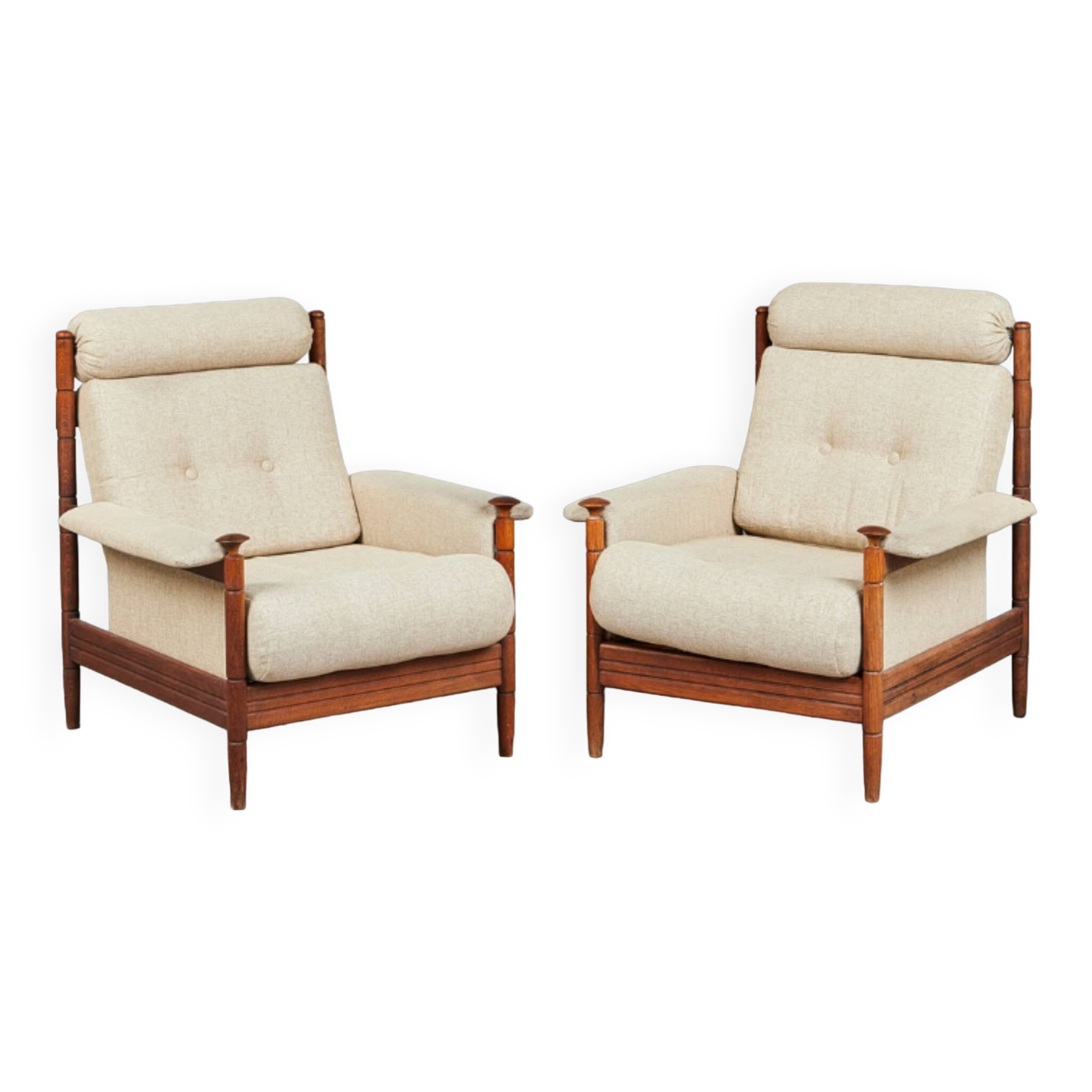 Pair midcentury Scandinavian lounge chairs, Denmark 1960s