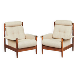 Pair midcentury Scandinavian lounge chairs, Denmark 1960s