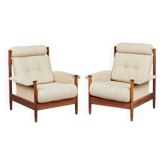 Pair midcentury Scandinavian lounge chairs, Denmark 1960s