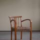 Modern Danish lounge chair in beech and paper cord, in the style of Frits Schlegel.