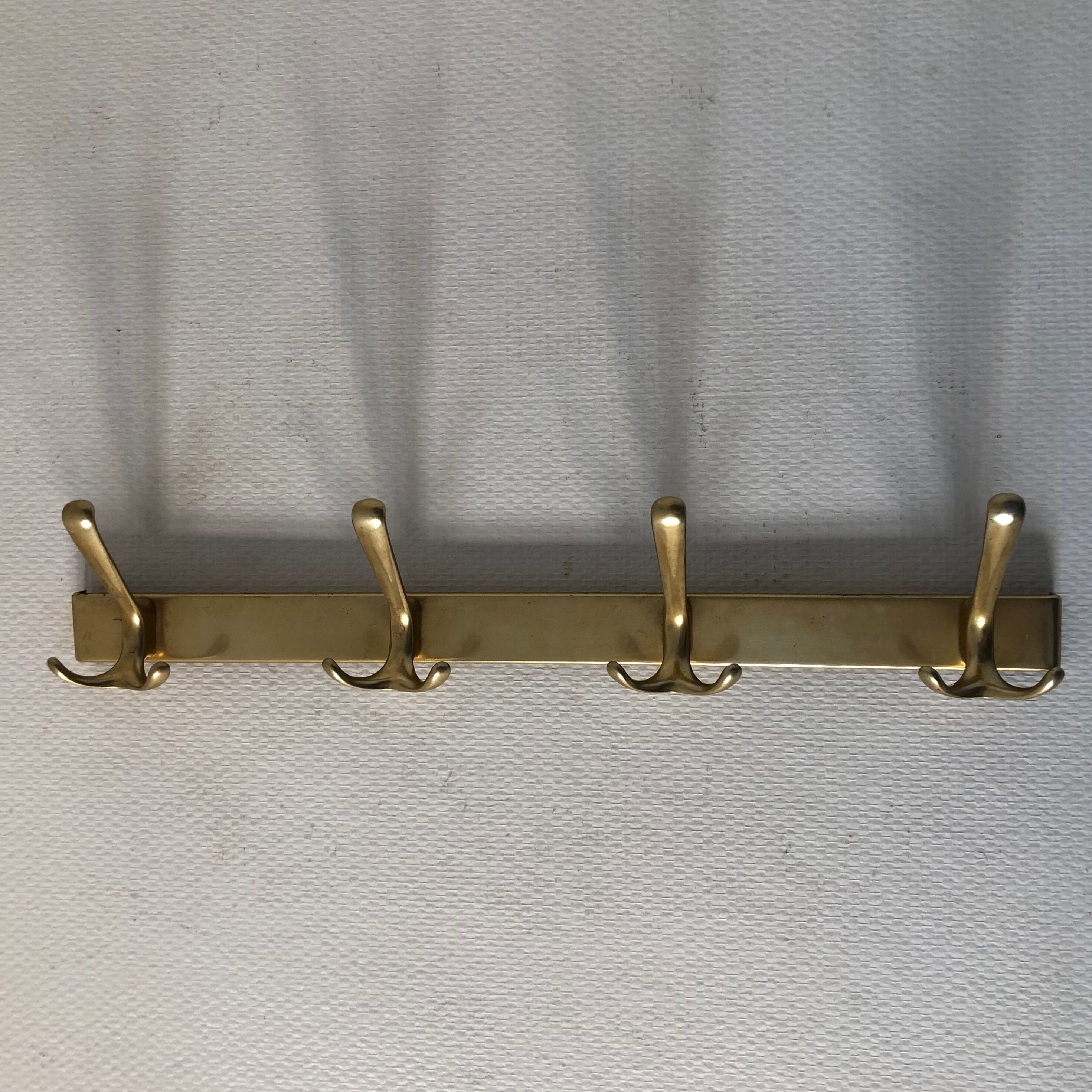 Golden coat hanger 4 hooks vintage 1960 55x10cm