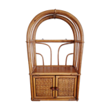Vintage rattan wall shelf