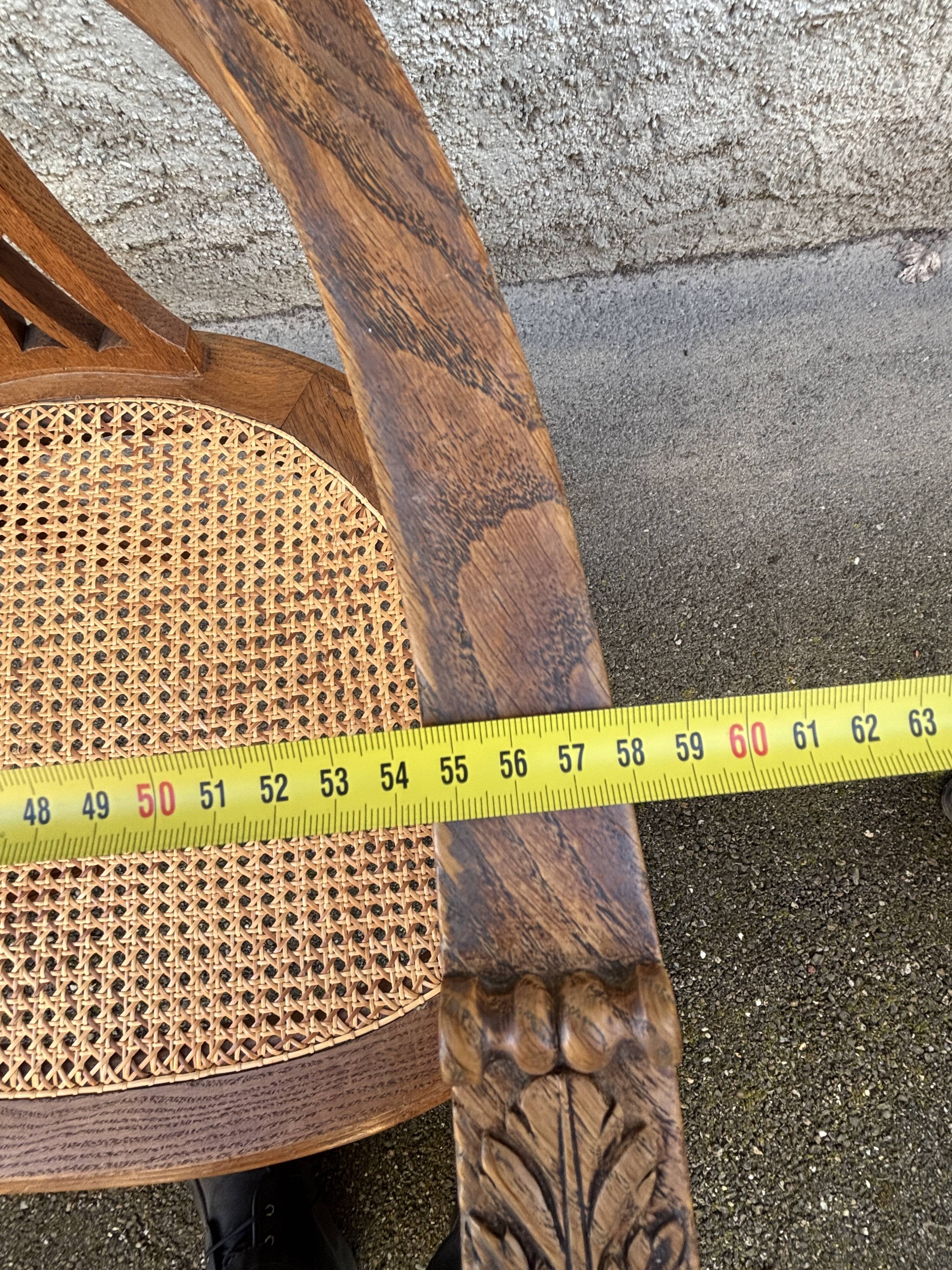 American office chair Louis XVI style wood and caning 1900