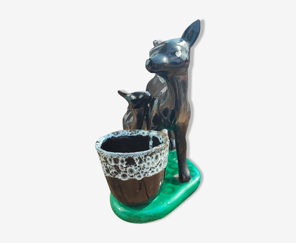 Cache pot biche et faon