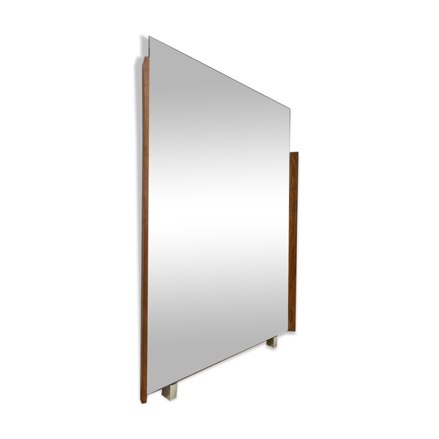 vintage mirror with wood accent