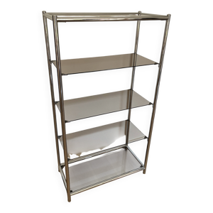 Étagères chrome et - verre circa