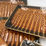 6 vintage plates in Sarreguemines slurry