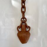 Vase and wooden chain to hang