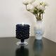 Vintage blue glass candlestick