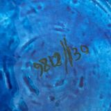 Large wall plate Rimini Blu Italian mid-century by Aldo Londi for Bitossi, 1960s.