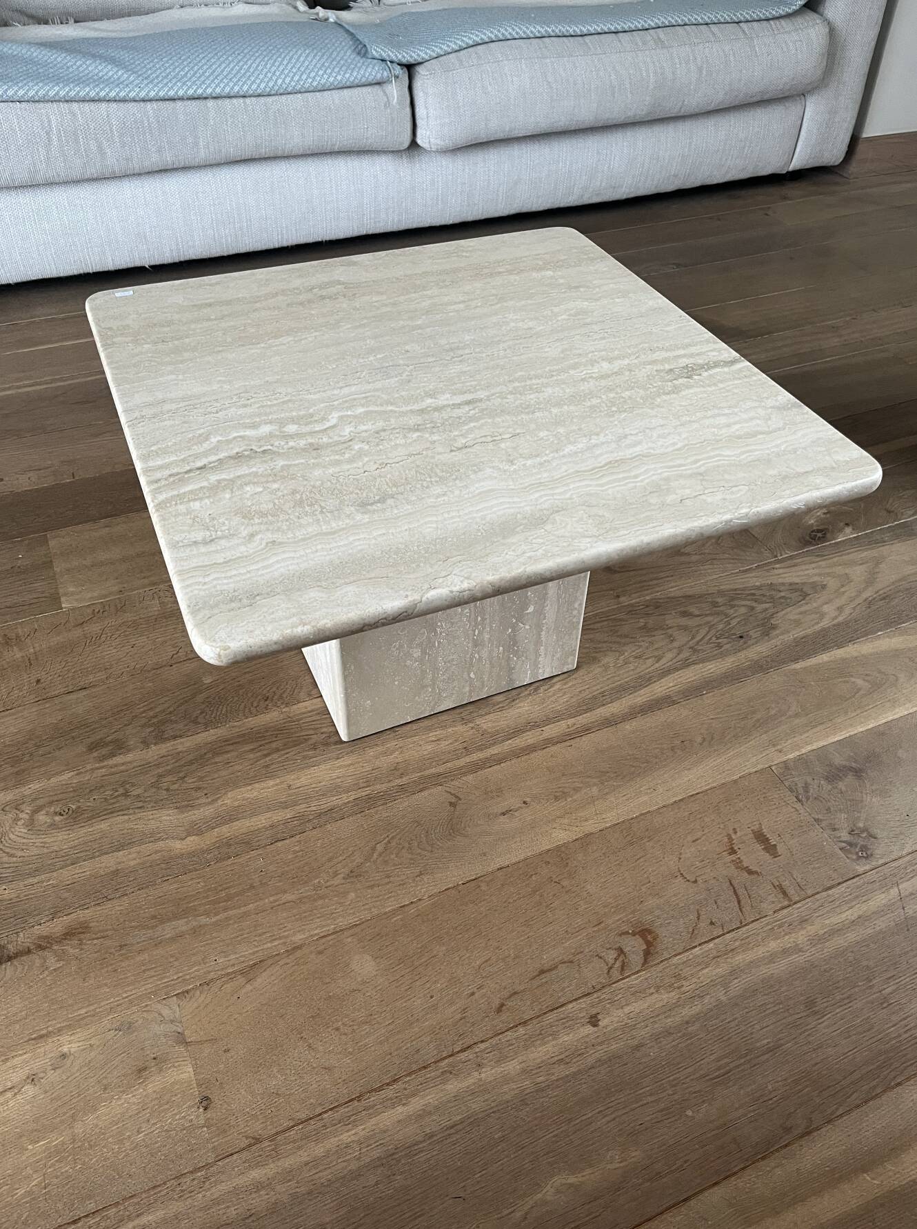 Travertine side table
