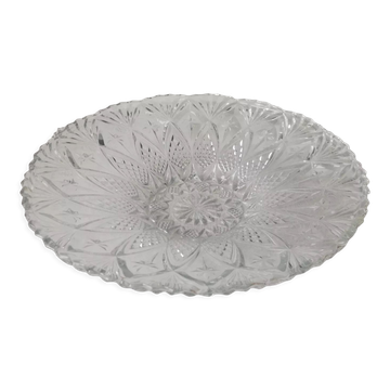 Chiseled glass dish