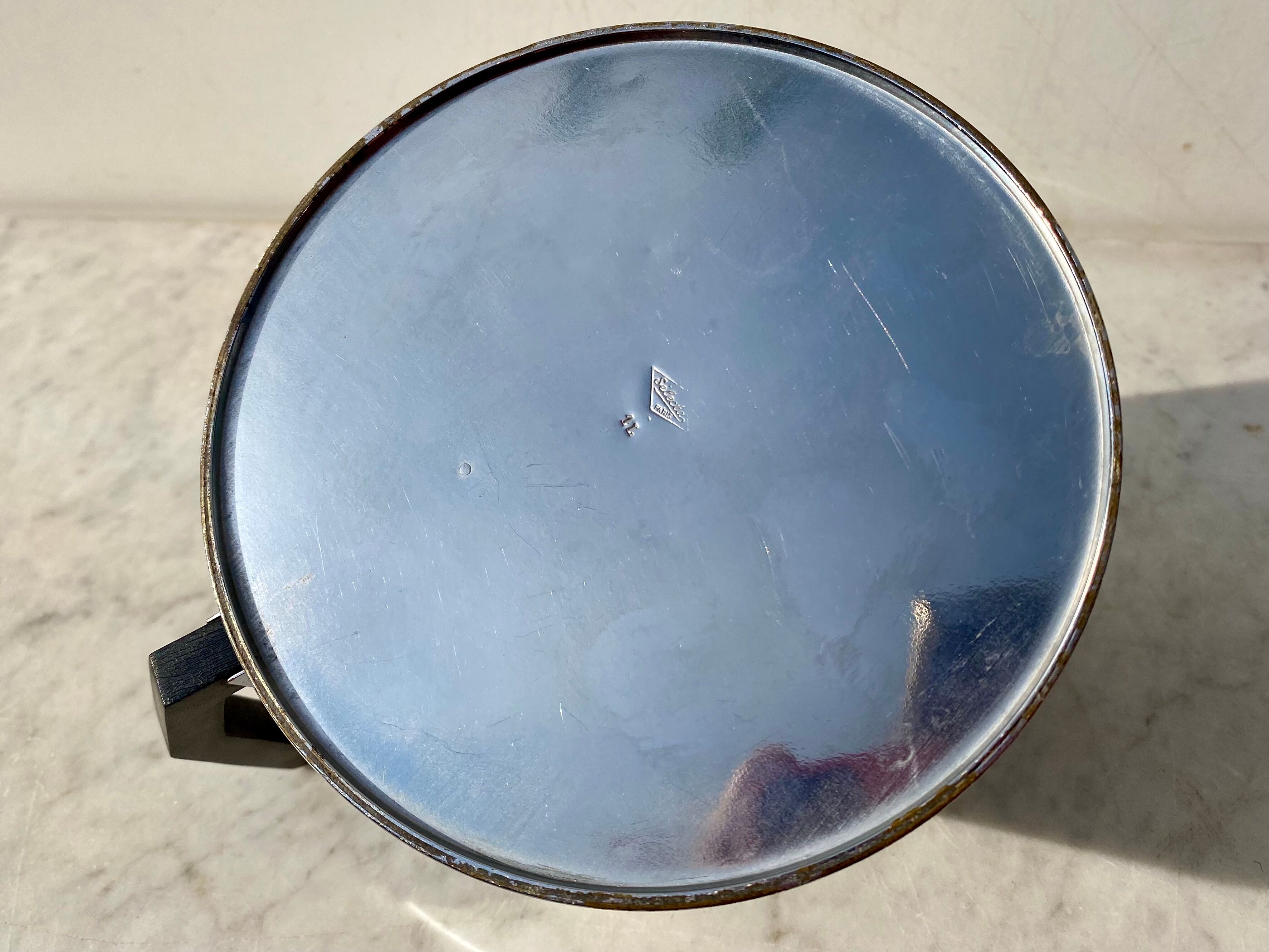 Teapot Selecta 1L nickel-plated brass and Bakelite vintage 60s