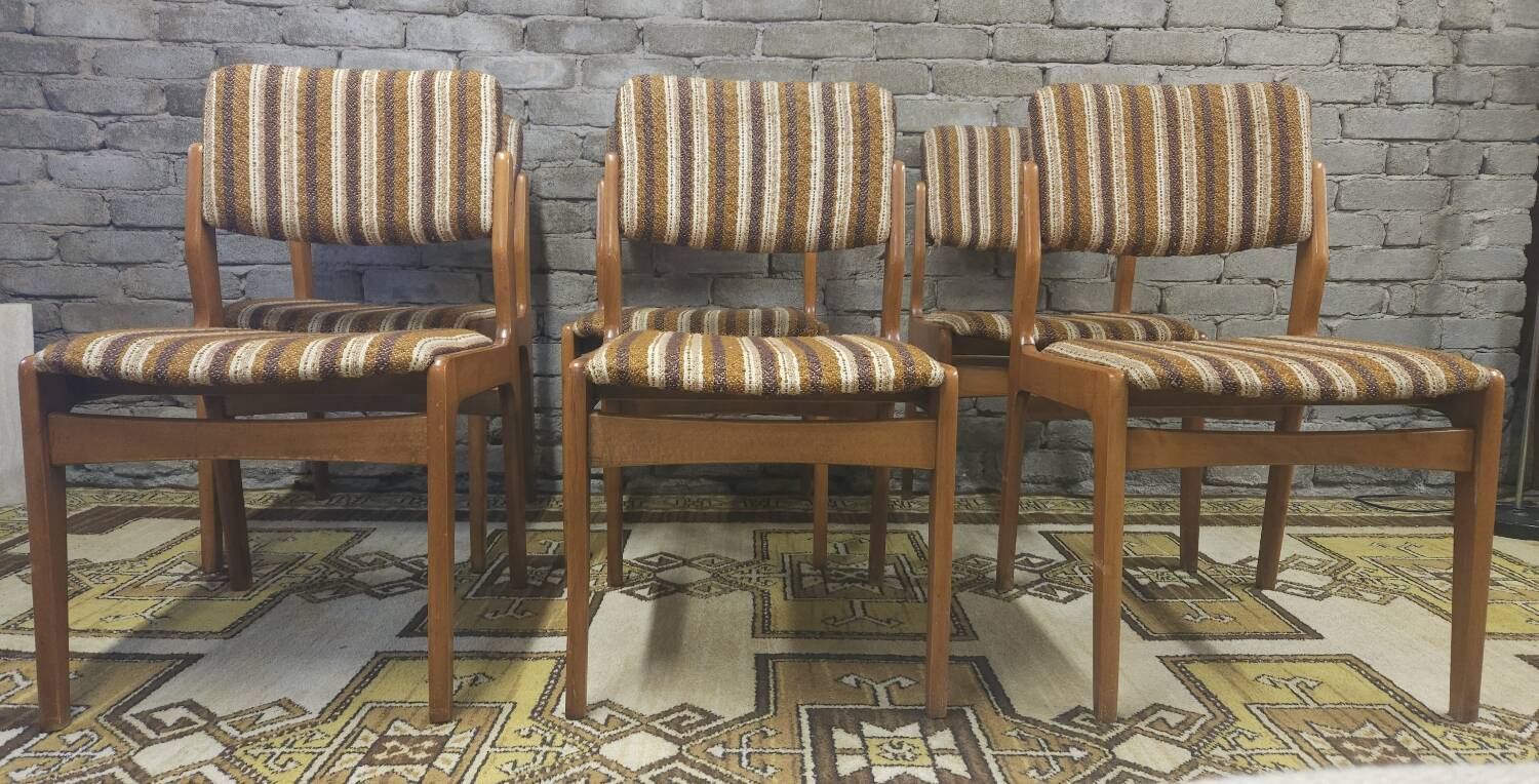 Set of 6 vintage Scandinavian chairs from the 1970s
