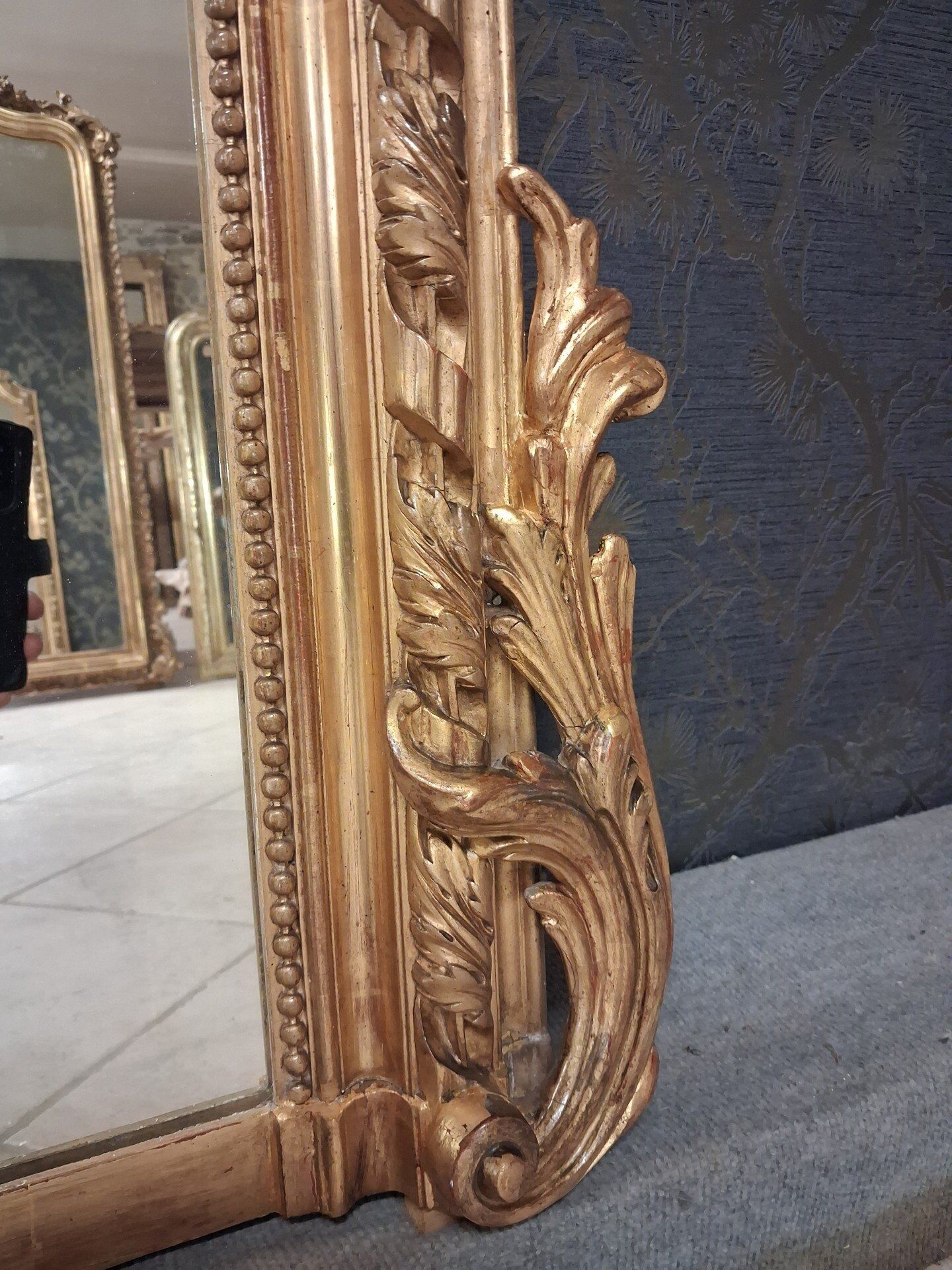 19th century mirror 196 x 140