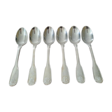 Set of 6 small silver metal spoons