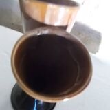 Vase vintage double col en grès flammé